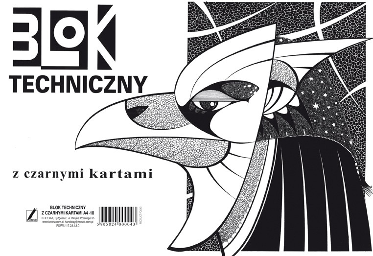 Blok techniczny A4 10k. czarny Kreska